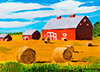 Barn and Hay Bales